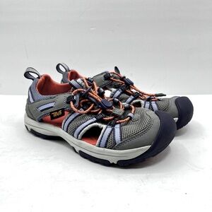 Teva Kids Sz 1 Manatee Sport Sandal Gray/Purple/Salmon Summer Waterproof Outdoor